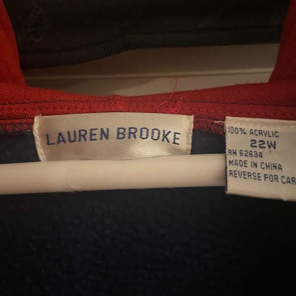 Navy and Gray Colorblock Women's Quarter-Zip Sweatshirt - Picture 7 of 8